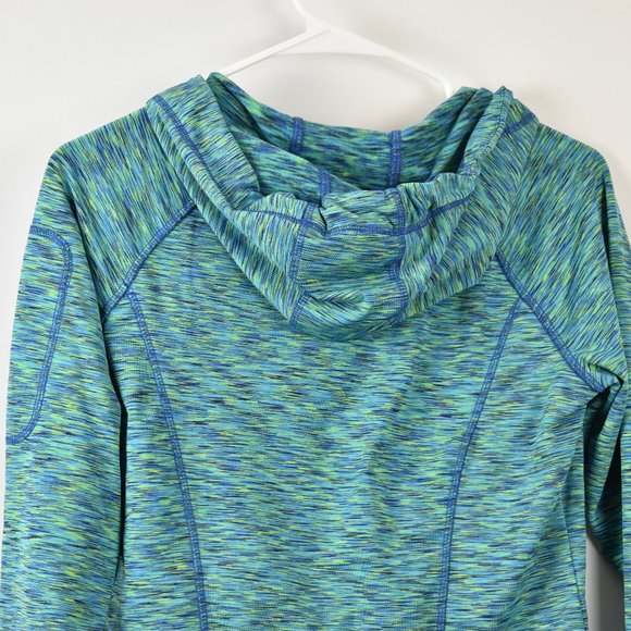 RBX Blue and Green Fleece Lined Workout Zip Up Athlete Hoodie Jacket Size Medium - Picture 7 of 10